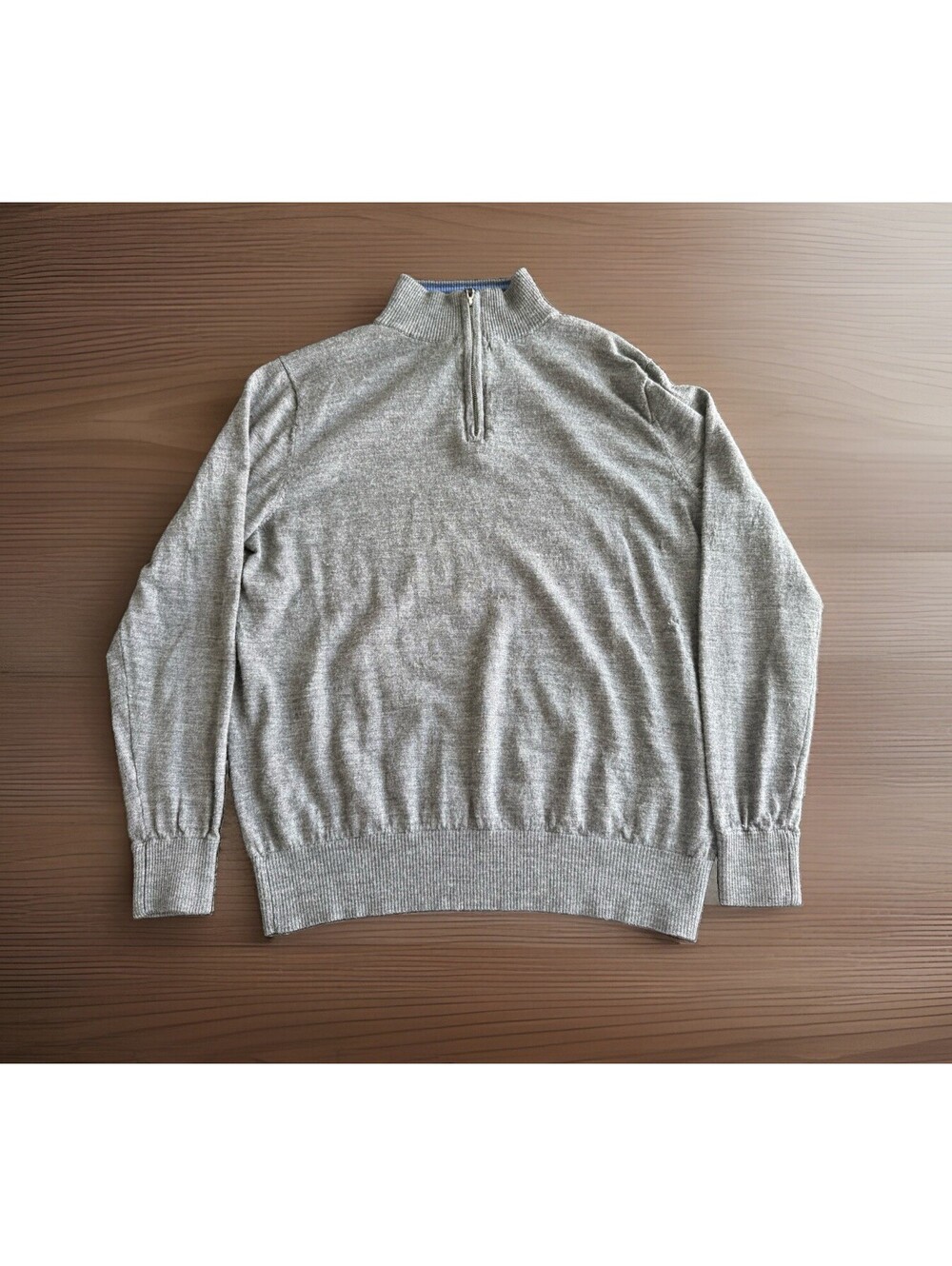 Tailorbyrd Machine Washable Wool Quarter Zip Sweater Mens XL Gray